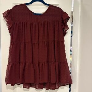 Purple Short Sleeve Blouse